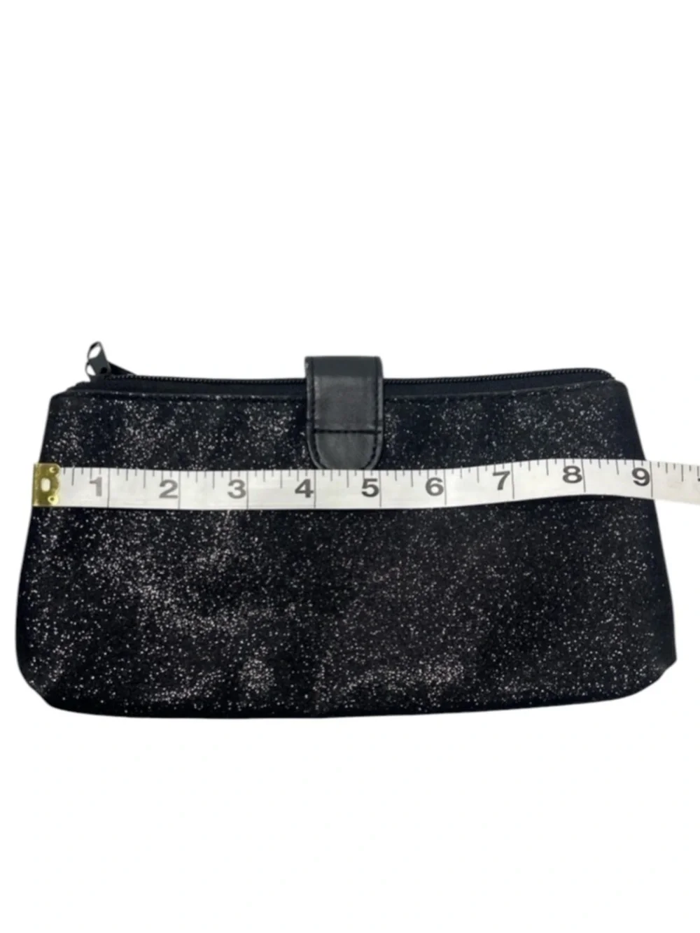 Black and Pink Sparkle Medium size. Cosmetic Clutch 9 x 5